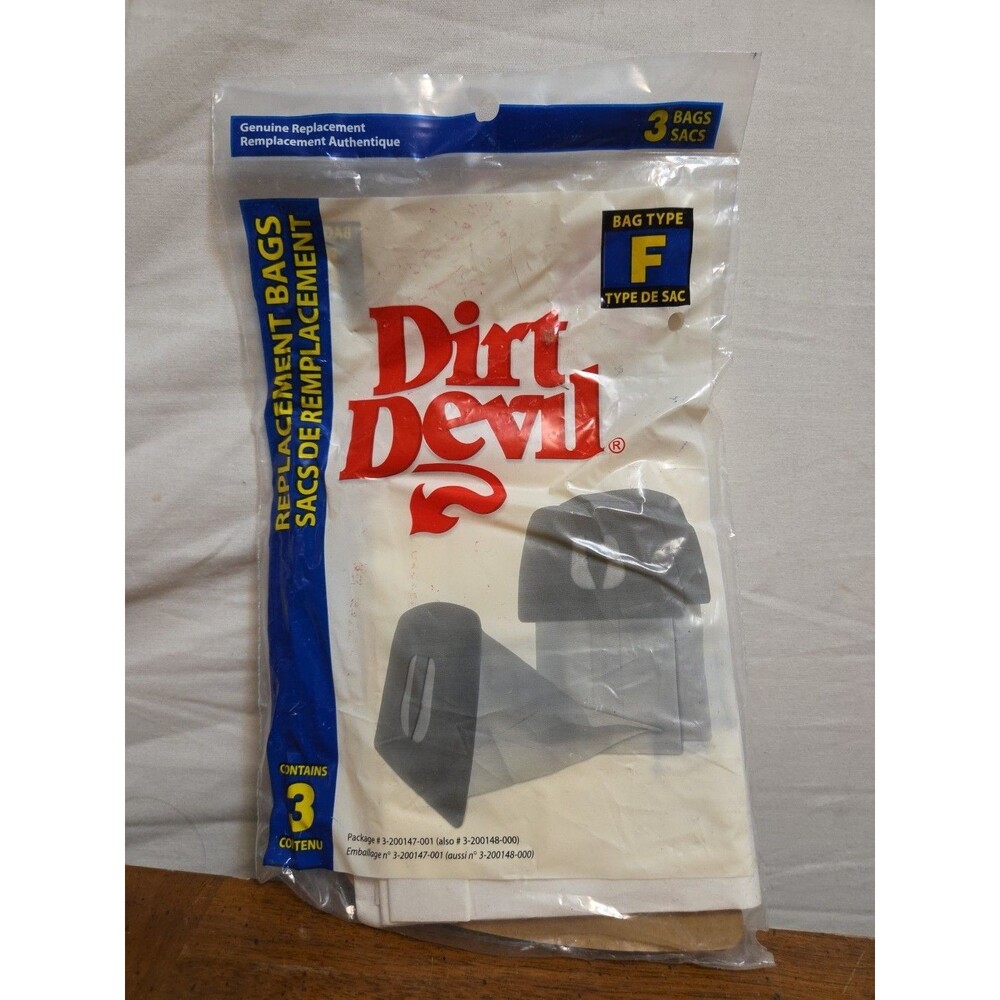 Genuine DIRT DEVIL Replacement Vacuum Bags - 3 Pack Type F - New